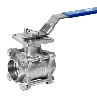 China WHEEL Stainless Steel 3PC 1000PSI (PN63) Ball Valve With Mounting Bracket for sale