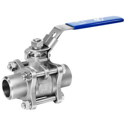 China METEC Professional Three Piece Diameter Full Threaded / Plug Welding Ball Valve / Butt Welding for sale