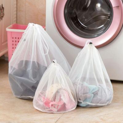 China Modern 3 Size Drawstring Bra Underwear Bumps Foldable Mesh Laundry Bag Household Clothes Laundry Care Accessories for sale