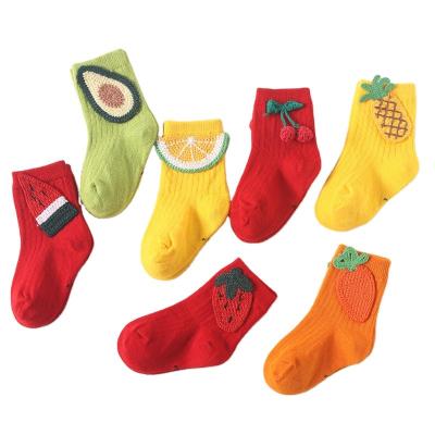 China Anti-skid baby bumps newborn boys girls cartoon fruit soft socks new cotton decorative kids sock clothing accessories 0-3Y for sale