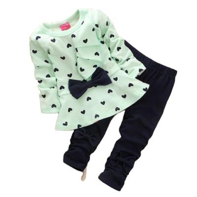 China Other New Winter Fashion Girls Clothing Bow Dress Full Leg Warmers Kids Around Neck Polka Dot Sport Suits Baby Casual Outfit for sale