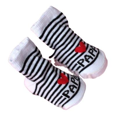 China Anti-Fault Baby Soft Cotton Socks Love Cute Mom Girls Boys Baby Warm Socks Newborn Toddler Stripe Socks 0-6M Baby Stuff for sale