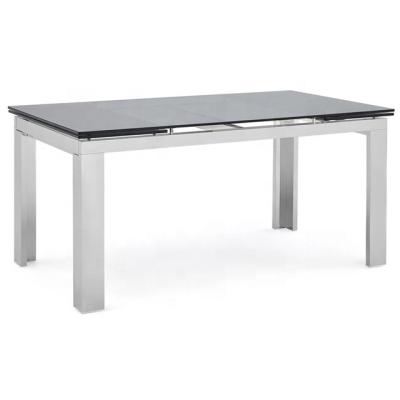 China Gray Glass Extendable Dining Table modern extendable for sale