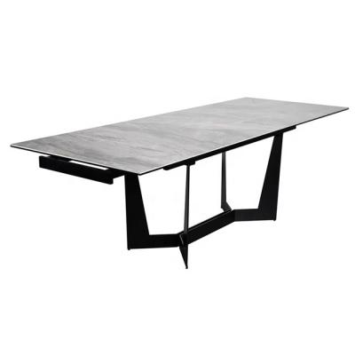 China Gray Ceramic Extendable Dining Table modern extendable for sale