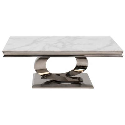 China Modern Marble Table Top Stainless Steel Base Coffee Side Table For Living Room Furniture for sale