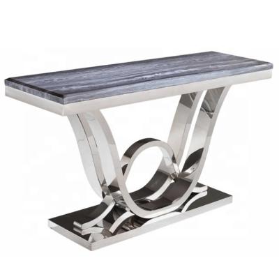 China Morden Marble Gray and Chrome Console Table for sale