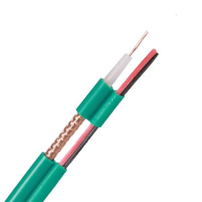 China Al-MG Algeria Standard Siamese Coaxial Cable Green RG59+2C/KX6+2 power/KX7+2C for sale