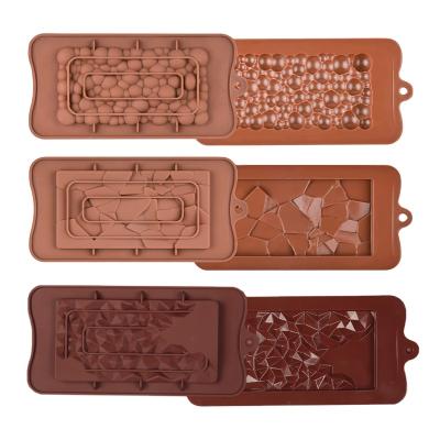 China Viable Chocolate Mold Non-Stick Silicone Separated Candy Mold Protein Energy Bar Mold DIY Chocolate Cake Mold for sale