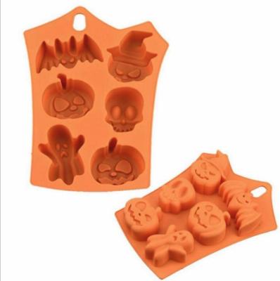 China Disposable Silicone Halloween Cake Tray Mold Sugar Cake Chocolate Chocolate Candy Mold for sale