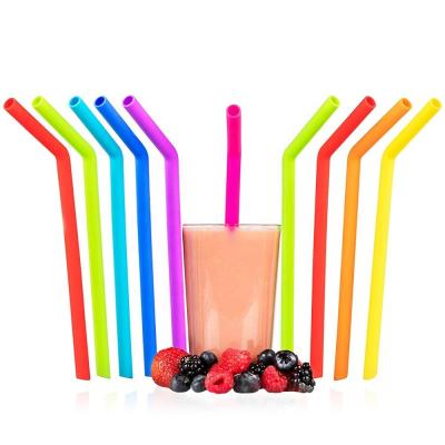 China Amazon Hot Selling Disposable Silicone Straw Straight Smoothies Reusable Drinking Straws For 30&20 Ounce Tumblers for sale