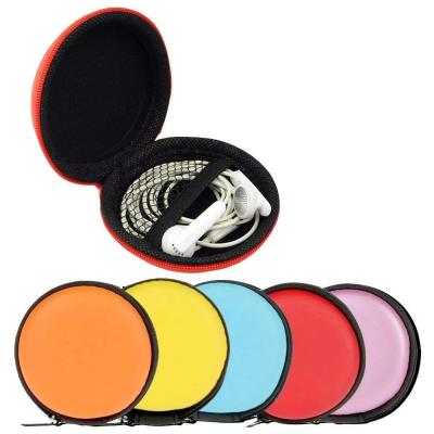 China Carry Storage Case Earbuds Carrying Case, Portable Round Shape Carry Case Storage Bag for Earphone, USB Cable and More for sale