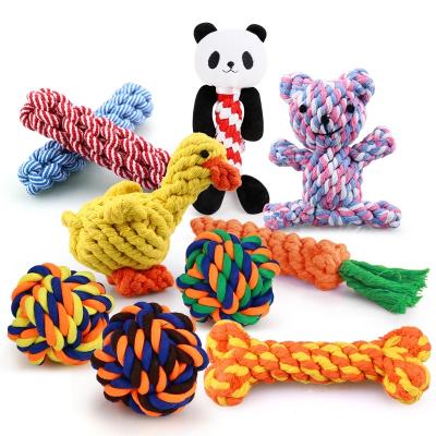 China 1pcs Bite Resistant Stocked Dog Chew Toys For Small Dogs Cleaning Teeth Puppy Rope Knot for sale