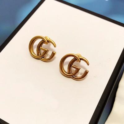 China FASHIONABLE women fashion designer Brands Jewelry High quality famous luxury double letter GG earrings for sale