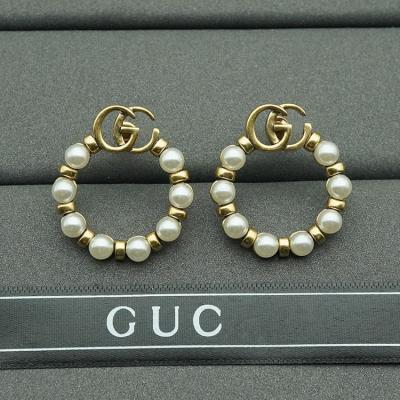 China FASHIONABLE Brand Inspired Designer GG Earrings Imitation Pearl Round Stud Earrings For Women Gold Plated Vintage Jewelry for sale