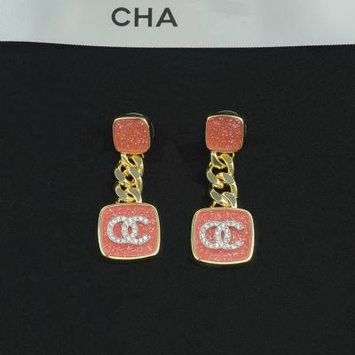 China Unique Brand Environmental Friendly Design Red Color Earings For Women Crystal Engagement Jewelry Geometric Pendant for sale