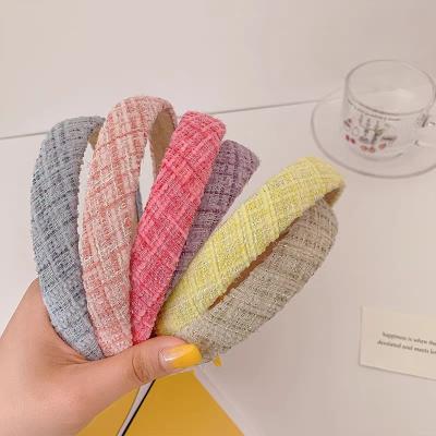 China Non-slip Korean simple soft headband for girls candy color headband soft non-slip face wash headband for sale