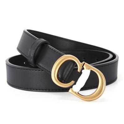 China Fashion.Casual 2022 Popular Genuine Leather Belts For Casual Decoration GG LOGO Clothes Alloy Women Pin Buckle Cowhide Black Leather Belt for sale