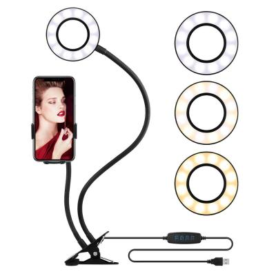 China Makeuplight Flexible 3.5 Inch Tabletop Selfie Ring Light With Cell Phone Holder 2 Clips In 1 Mini Ring Light for sale