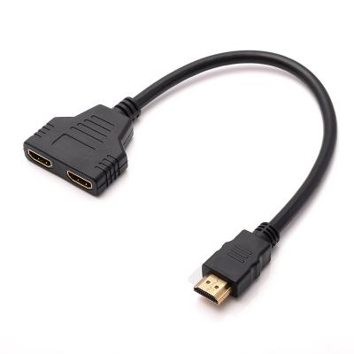 China HOT Multimedia Splitter Cable 1 Male To Dual Female 2 Y Splitter Adapter In LED LCD TV 1 In 2 Splitter Adapter for sale