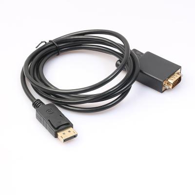 China Wholesale Supply Cheap Multimedia DP to VGA Cable 1.8m DisplayPort Male to VGA Male Video Cable 1080P for Laptop HDTV for sale