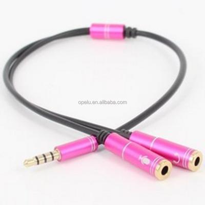 China Multimedia Stereo Audio Splitter 3.5mm Y 1 Jack Female to aux cable. 2 male headphone adapter for sale