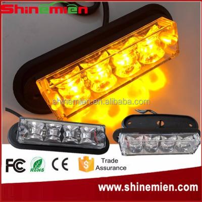 China Super Bright LED Grill Lights, Rescue Emergency Lights, DC12V/24V Surface Mount Amber Strobe Warning Flashing Light SM202-4D LED for sale