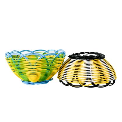 China Eco-Friendly Plastic PC Living Room Kitchen Sundries Fruit Basket Toys Handwoven Storage Baskets for sale