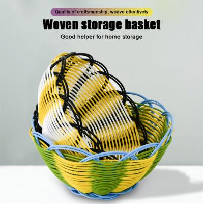 China Plastic Storage Basket Handmade Food Storage Basket Eco-friendly Storage - Woven Basket for sale