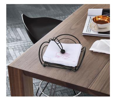 China Modern New Design Metal Napkin Holder Table Wire Table Accessories Modern Napkin Holder Unique Freestanding Stainless Napkin Rack Napkin Holder for sale