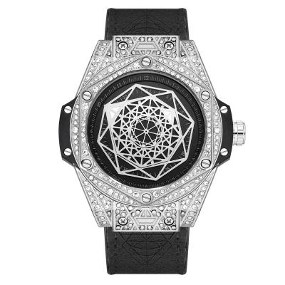 China Non-Specific Hexagonal Diamond Satin Processed Watch Cool Logo Casual Wristwatch Personalized Customization Customized New Fashion Men's Quartz Watch for sale