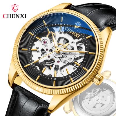 China CHENXI 8803 Business Top Luxury Waterproof Minimalist Breathable Leather Strap Automatic Mechanical Men Watch for sale