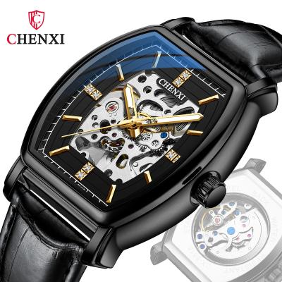 China CHENXI 8815B fashion new fashion news leather band men's watch hollow annual luxury automatic dial machines for sale