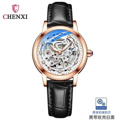 China Hot Selling CHENXI 8830 Water Resistant Leisure Fashion Leather Female Waterproof Mechanical Watch for sale