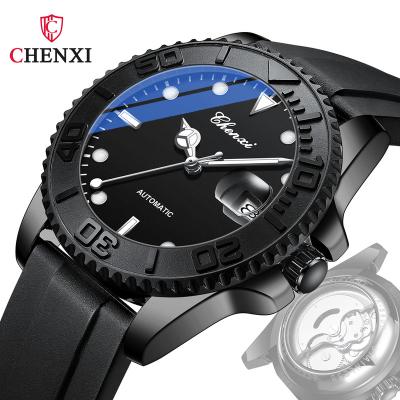 China CHENXI 8807 Mechanical Day/Date Silicone Strap Display Date Business Sports Charm Men's Watch for sale