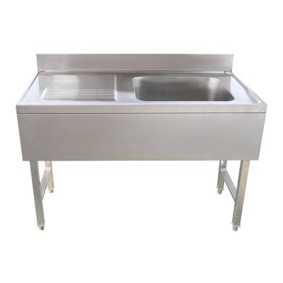 China Without Faucet Customized Design Welded Single Bowl Sink of Kitchen with Drain Board for sale