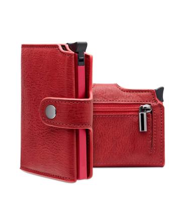 China Hot Sale Fashion RFID Purse Pop Along Card Holder Women Ladies Wallet With Zipper Women Leather Wallets for sale