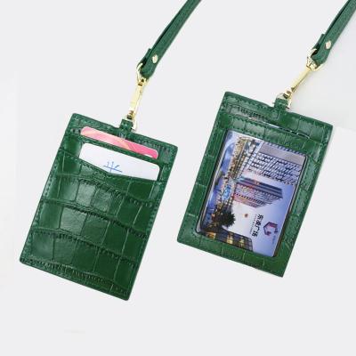 China High Quality Leather Handheld Socket ID Card PU Leather Credit Card and Crocodile Customizable Pattern RFID Blocking Credit Card Holder for sale