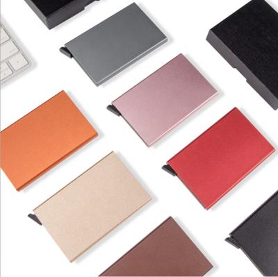 China Normcore/corlorful Business Drop Shipping Stand Credit Card Metal Card Holder Wallet Minimalist Minimalist Aluminum Card Case Holder for sale