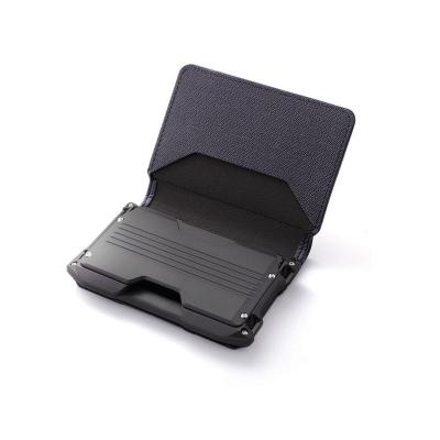 China Wholesale Minimalist Aluminum Wallet For Gift ID&business&credit Card Holder Pocket Men's Slim Black Card Holder Front Wallet for sale