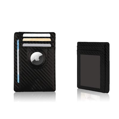 China Normcore/Minimalist Wholesale Carbon Fiber Wallets Airtag Card Holder Thin Airtag Holder Wallet With Money Clip Air Tag Wallet for sale