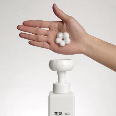 China Eco Friendly Medicine Claw Foams Flower Shaped Bubble Hand Soap Dispenser 300ml HDPE Plastic Foam Bottle With Pump for sale