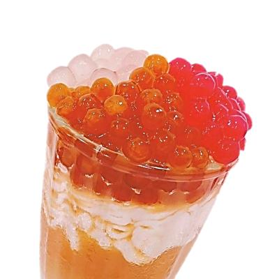 China Best Pretty Unfrozen Bubble Tea Ingredients Pink Tapioca Pearl for sale