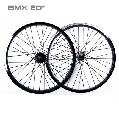 China 20 Inch BMX TAOZIK Double Layer Rims 36 Hole Aluminum Alloy 5 Bearings Ratchet Pop BMX Wheel Set for sale