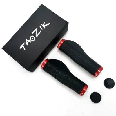 China Hot Sale BMX Soft Comfortable Vintage PU Leather Bicycle Handlebar Grips, Retro Locking Bike Aluminum Alloy Bicycle Part Accessories for sale