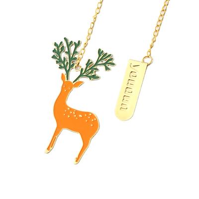 China China High Quality Deer Shape Christmas Decoration Custom Metal Bookmark for sale