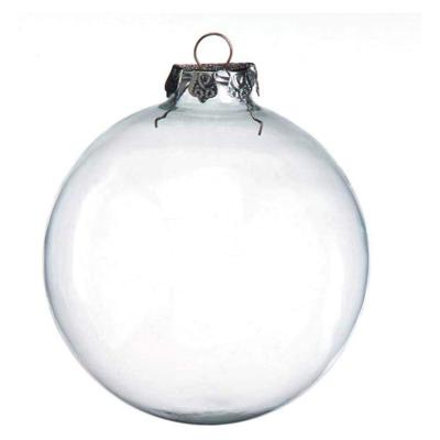 China Clear Christmas Decoration Hollow Glass Ball Glass Hanging Ball for sale