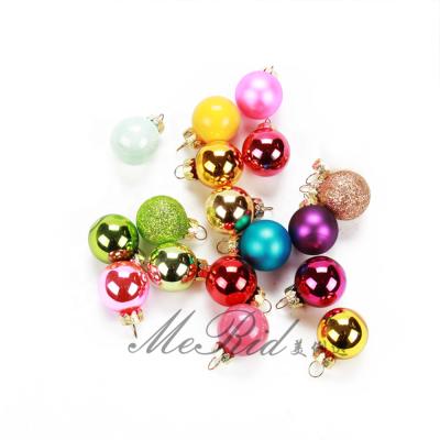 China Hotsale 2.5cm Indoor Christmas Baubles Mini Colorful Glass Ornaments For Christmas Tree for sale