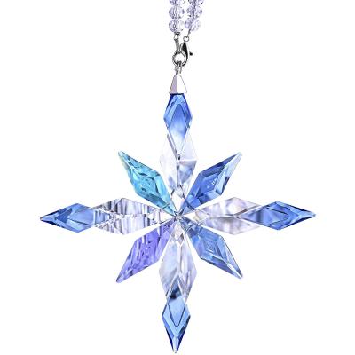 China Europe Christmas Tree Ornament Decor Glass Pendant Crystal Snowflake Ornaments Festival Gift for sale