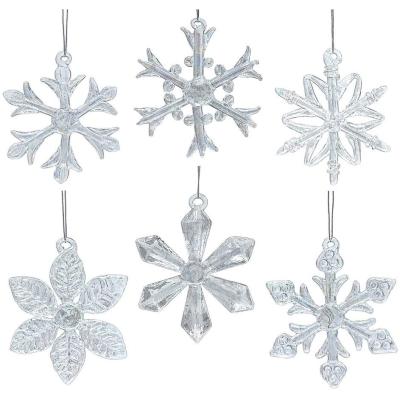 China Europe Wholesale Hanging Christmas Tree Ornaments Glass Snowflake Ornaments for sale