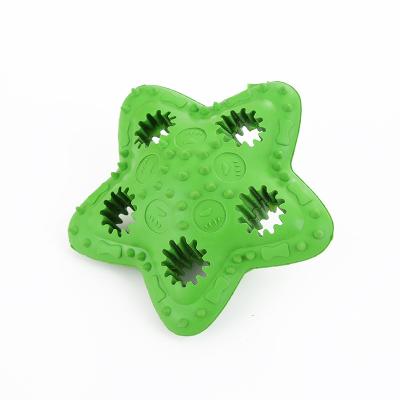 China Viable Rubber Pet Toy Ball Food Treat Feeder Pet Tooth Cleaner Toy Dog Chew Toy for sale